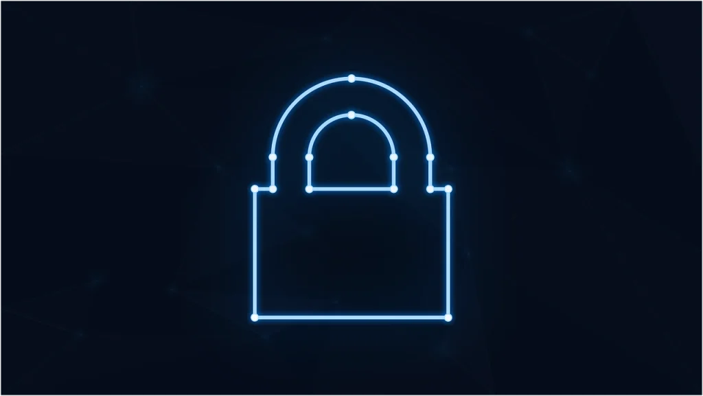 Free padlock neon cybersecurity vector